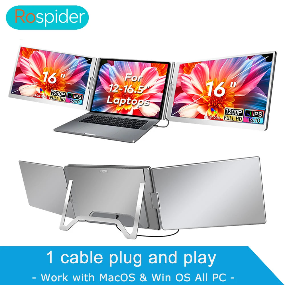 Wander Desk Pro Extender — 14"–16" Portable Dual Screen Laptop Monitor