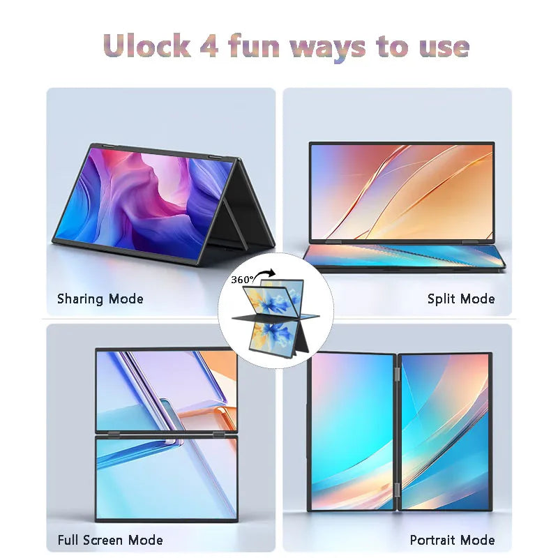 Wander Desk Stacked Dual Screen Monitor — 14" Portable Vertical Display